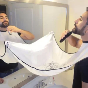Beard Catcher Cape Bib Mirror Suction Cup Apron Hair Shave Beard Catcher Clean Care Waterproof Floral Cloth With Two Suctio